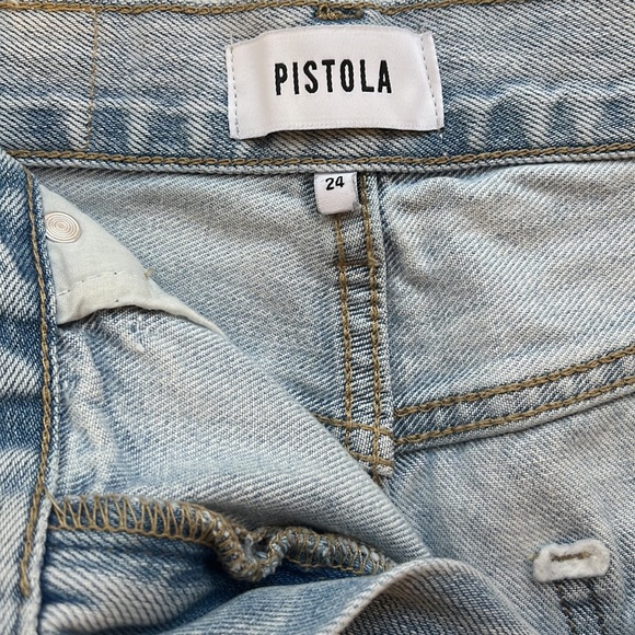 PISTOLA LIGHT BLUE DENIM SHORTS - SIZE 24 - Picture 2 of 6